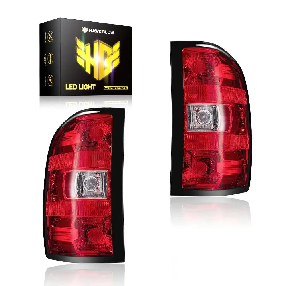 2007-2013 Chevrolet Chevy Silverado GMC Sierra Tail Light Assembly Driver + Passenger (Left + Right) Set | Hawkglow