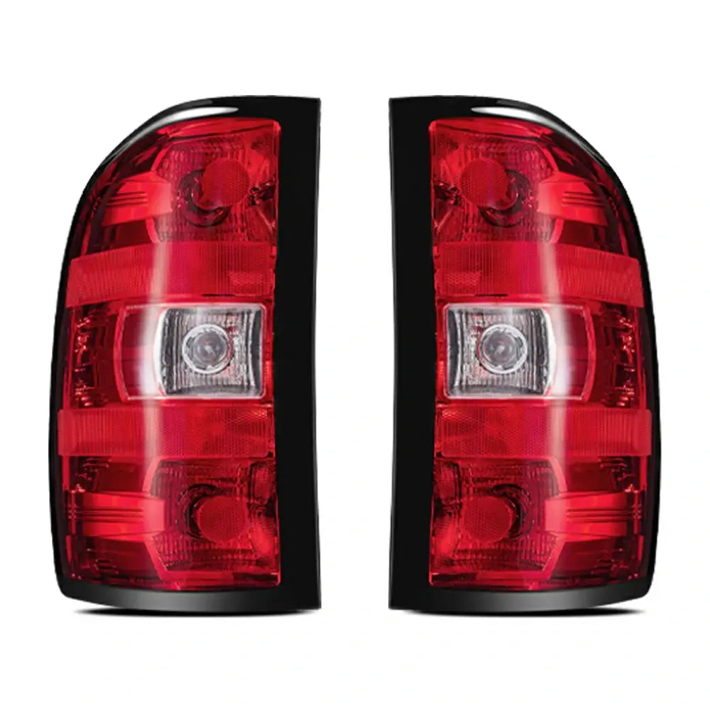 2007-2013 Chevrolet Chevy Silverado GMC Sierra Tail Light Assembly - Driver + Passenger (Left + Right) Set Flashark