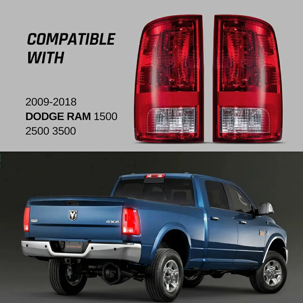 2009-2022 Dodge Ram 1500 2010-2018 Ram 2500 3500 Tail Light Assembly Driver + Passenger (Left + Right) Set Flashark