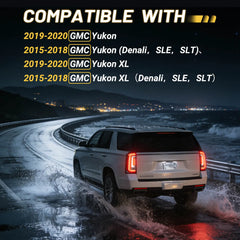 Tail Lights Assembly Fit for 2015-2020 GMC Yukon/Yukon XL Denali SLE SLT Rear Brake Lamp with Bulbs and Harness Driver and Passenger Side | Hawkglow