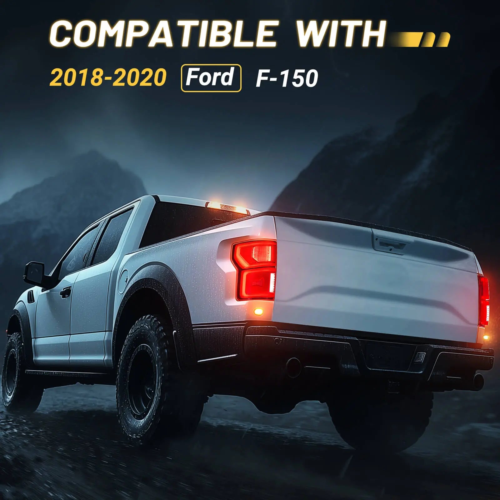Fit For Ford F150 2018-2020 LED Tail Light with Blind Spot Left Driver/Right Passenger Side Taillight Rear Brake Lamp Signal Assembly (Module NOT Included) | Hawkglow