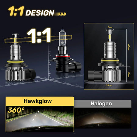 The 9006 hb4 headlight bulb is designed to replicate the beam pattern of a halogen bulb