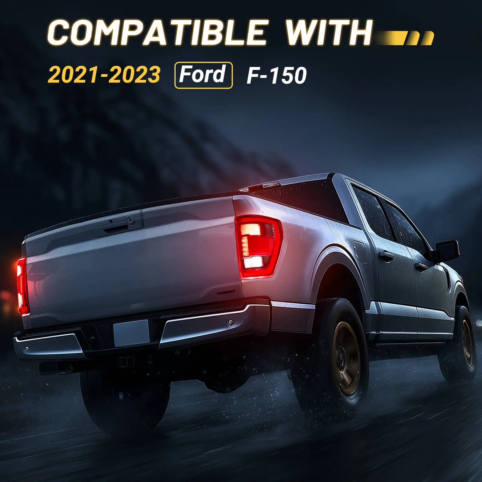 Fit For 2021-2023 Ford F150 LED Tail Light Assembly w/Blind Spot, Right Passenger Side Taillight Rear Brake Lamp (Module NOT Included) | Hawkglow