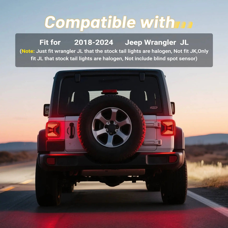 Hawkglow LED tail light assembly for Jeep JL 2018–2025
