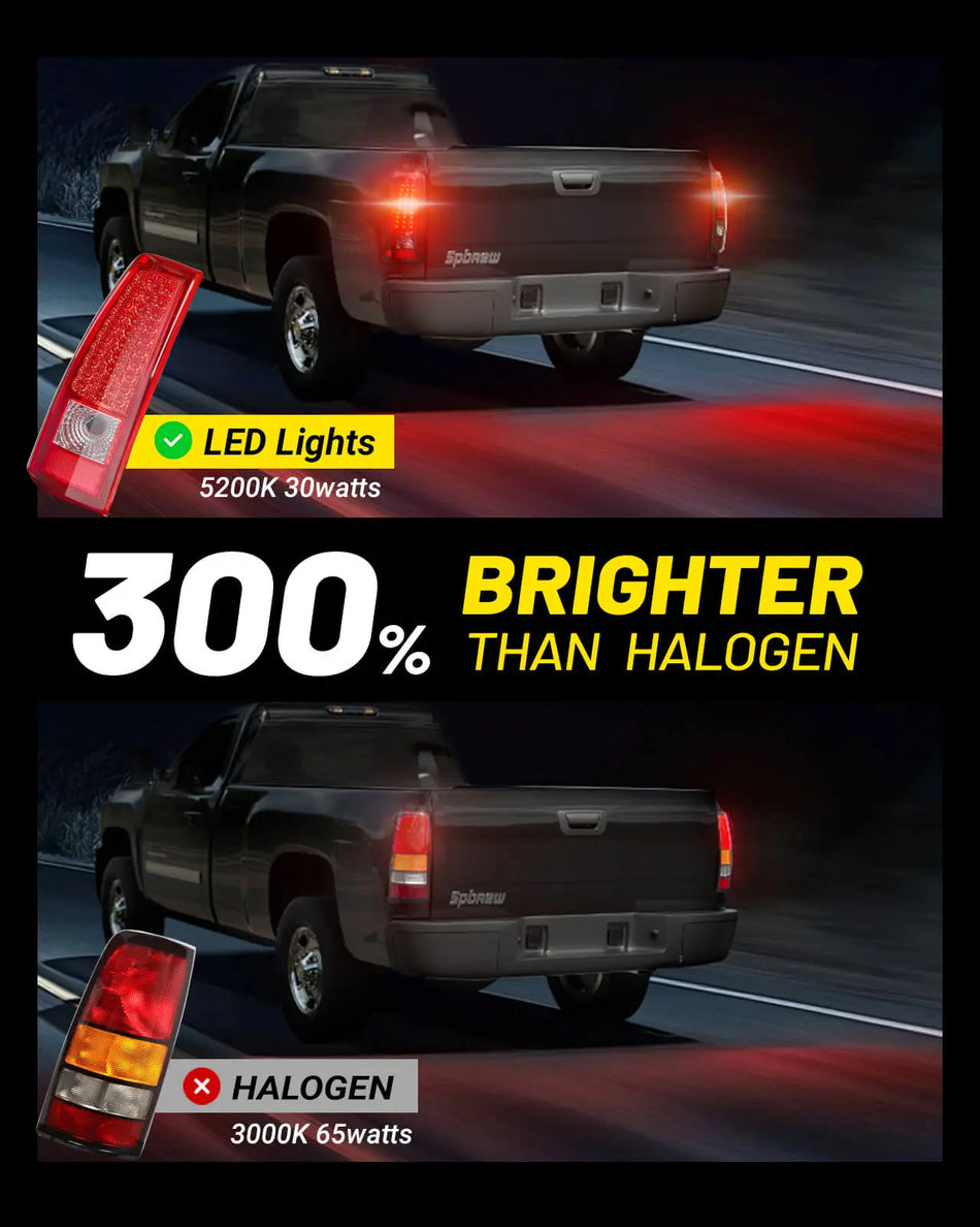 For 1999-2002 Chevy Silverado & 1999-2007 GMC Sierra LED Tail Lights Assembly Pair