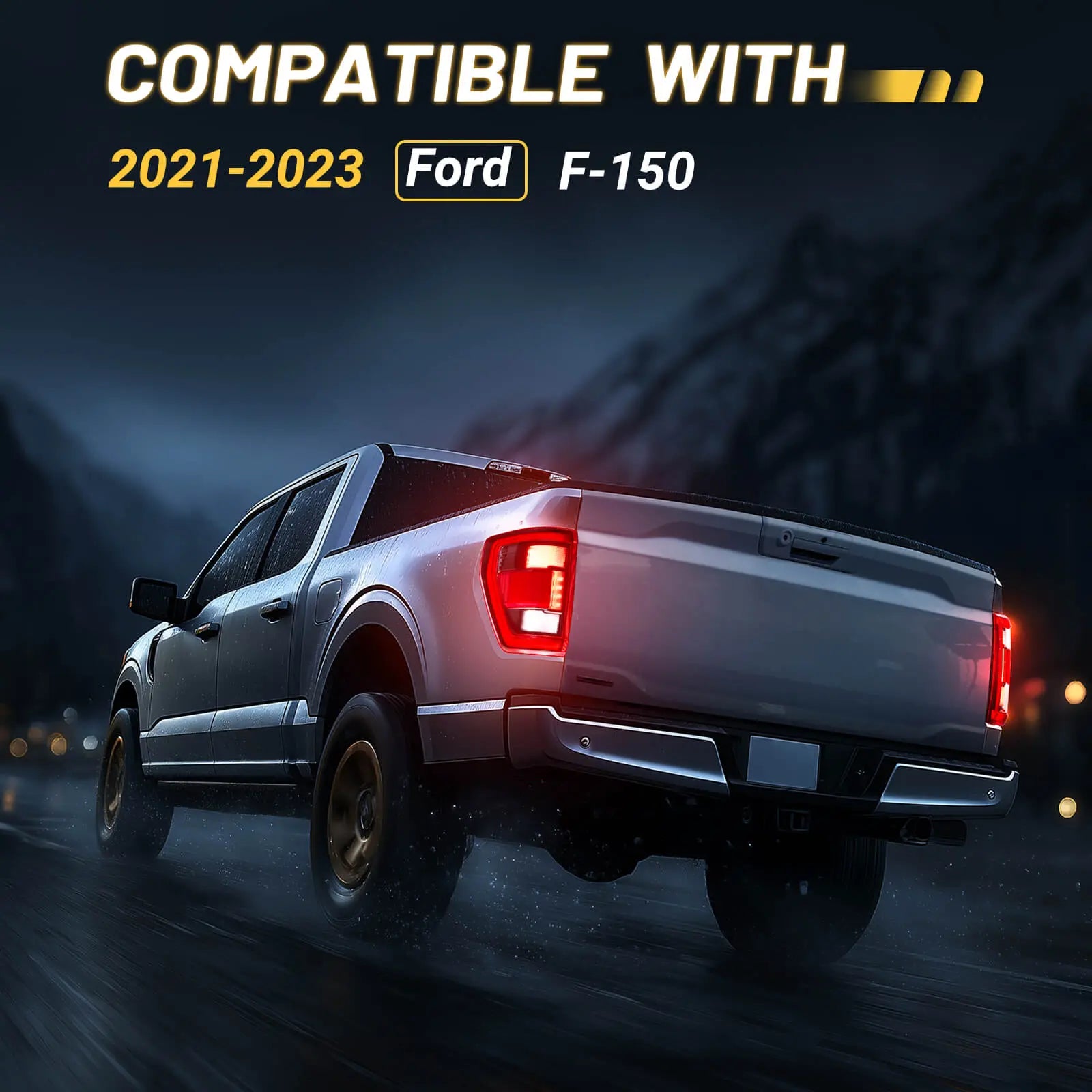 Fit For 2021-2023 Ford F150 LED Tail Light Assembly w/Blind Spot, Left Driver Side/Right Passenger Side Taillight Rear Brake Lamp (Module NOT Included) | Hawkglow