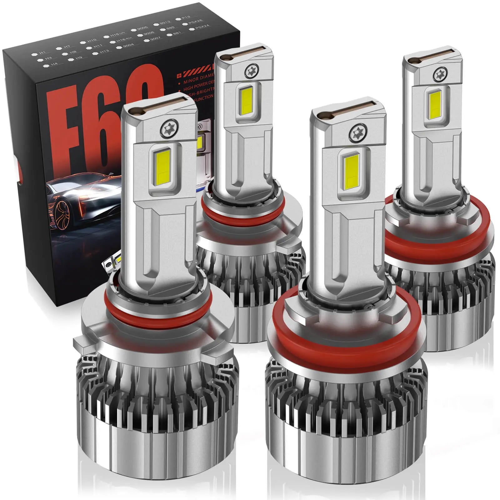 F6C 9005/H11 130W LED Headlight Bulbs 800% Brighter Than Halogen and 50000Hrs Lifespan | Hawkglow