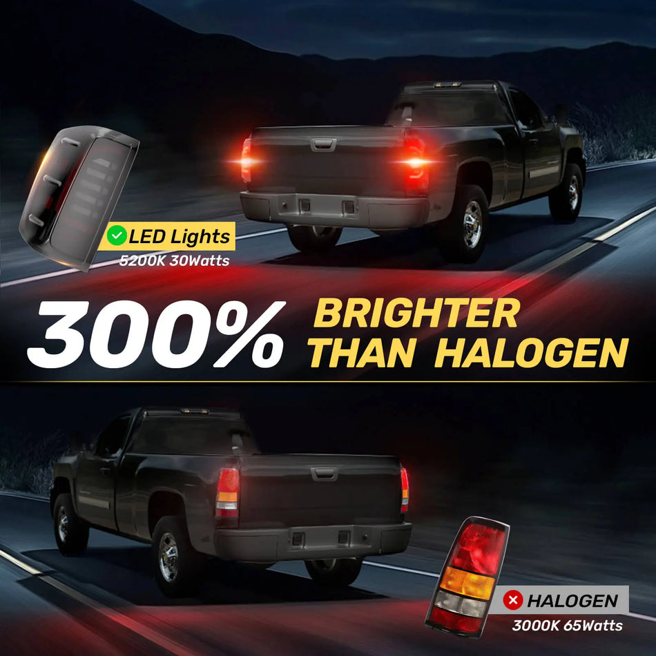 For 2014-2019 Chevy Silverado 1500/2500/3500HD LED Tail Light Assembly Pair