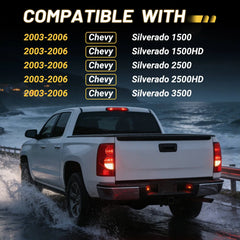 Fit for 2003-2006 Chevy Silverado OE Style Ruby Red Replacement Taillights Rear Brake Lamp Set Vehicle Light Assembly - Passenger and Driver Side | Hawkglow