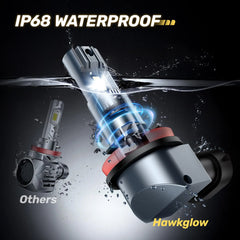 C7F H11 9005 9006 H7 IP68 32000LM 6500K White 64W LED Headlight Bulbs 2 Pcs | Hawkglow