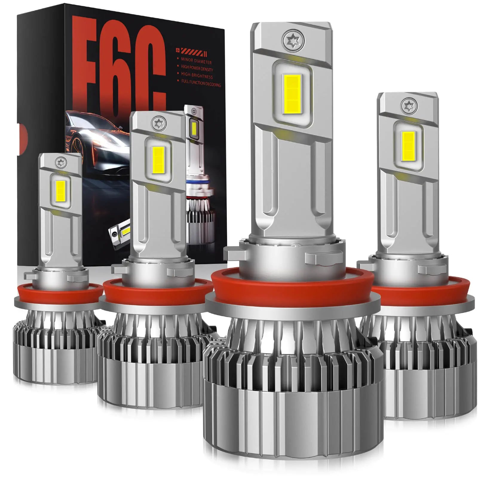 F6C 9005/H11 130W LED Headlight Bulbs 800% Brighter Than Halogen and 50000Hrs Lifespan | Hawkglow