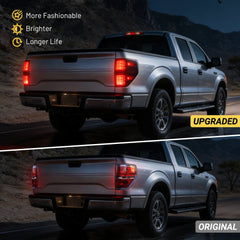 Fit For Ford 2009-2014 F-150 LED Tail Lights Assembly, Smoked Lens Tail Lights Truck Rear Lamp Black | Hawkglow