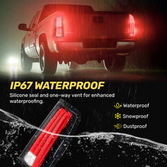 LED Tail Lights Assembly Fit for Chevy Silverado 2003-2007 1500 2500 3500HD, IP67 Waterproof LED Tail Lights Rear Tail Lights Pair White | Hawkglow