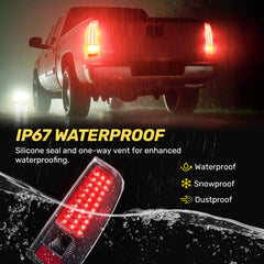 LED Tail Lights Assembly Fit for Chevy Silverado 2003-2007 1500 2500 3500HD, Bright Smoked Tail Lights, IP67 Waterproof LED Tail Lights Rear Tail Lights Pair | Hawkglow
