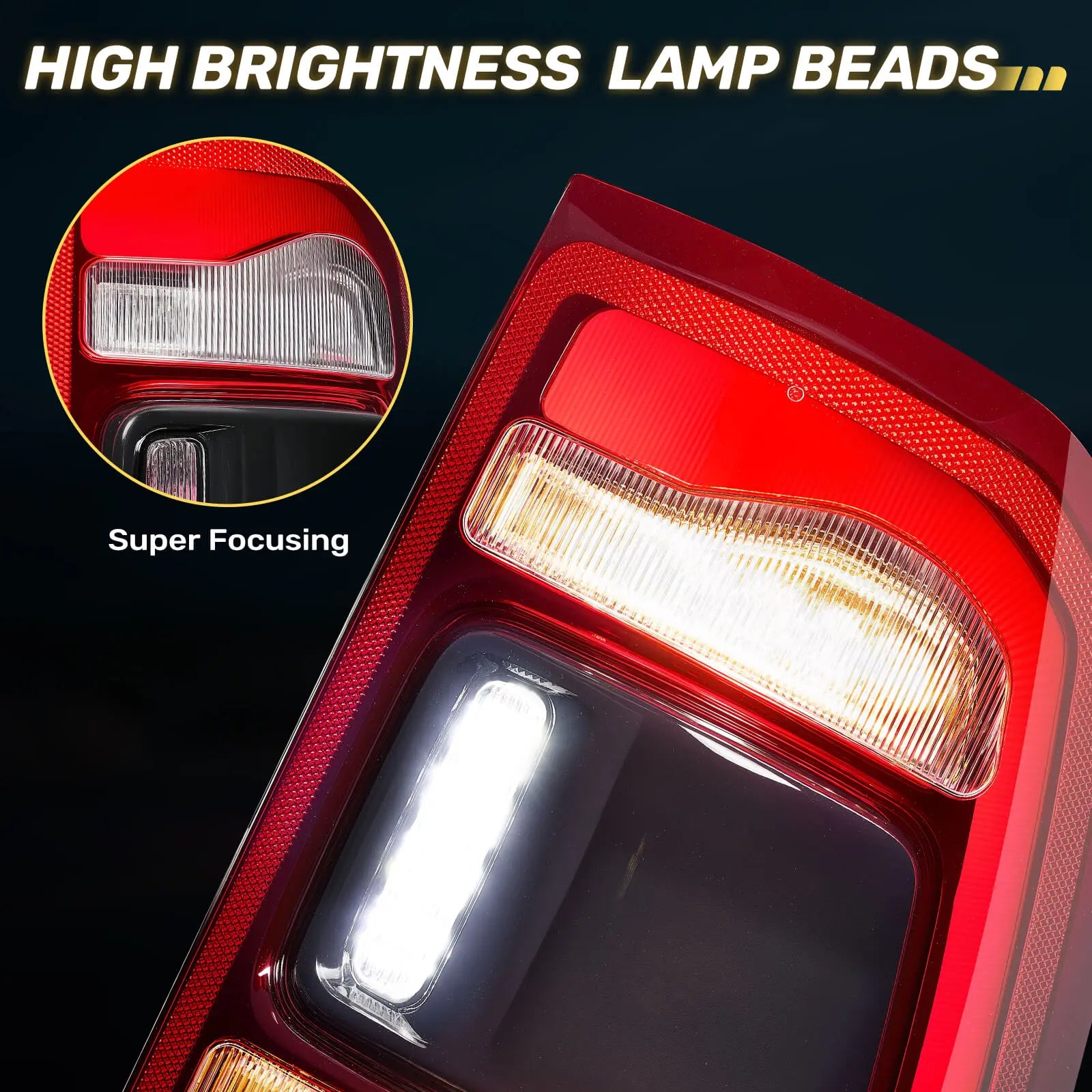 For 2019-2023 Dodge Ram 1500 LED Type Tail Light Assembly Without Blind Spot Red Lens Chrome Interior Left/Right/Left&Right Side Rear Light | Hawkglow