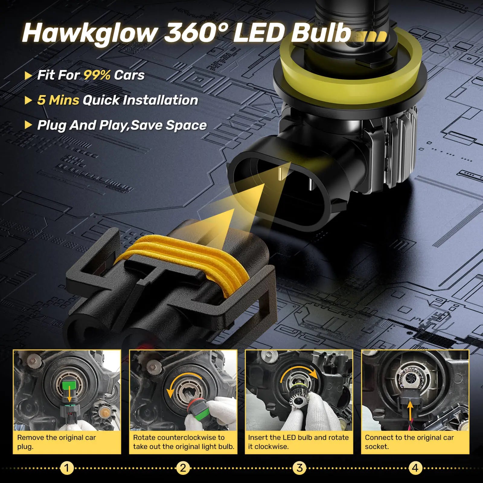 best led headlights with easy installation - T6F Series