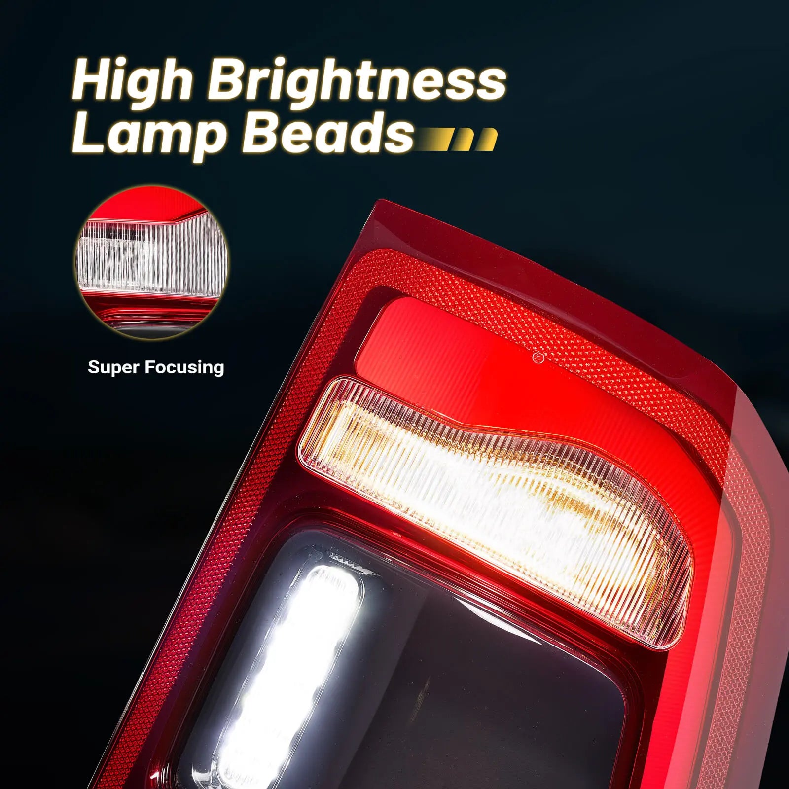 For 2019-2023 Dodge Ram 1500 LED Type Tail Light Assembly Without Blind Spot Red Lens Chrome Interior Left Driver Side Rear Light | Hawkglow