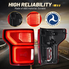 Fit For Ford F150 2018-2020 LED Tail Light with Blind Spot Left Driver/Right Passenger Side Taillight Rear Brake Lamp Signal Assembly (Module NOT Included) | Hawkglow
