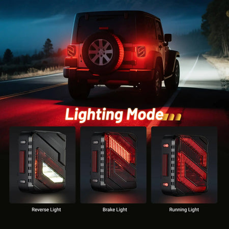 jeep wrangler jk led tail lights with different lighting modes