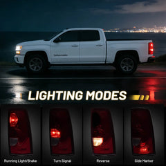 Fit for 2003-2006 Chevy Silverado OE Style Ruby Red Replacement Taillights Rear Brake Lamp Set Vehicle Light Assembly - Passenger and Driver Side | Hawkglow