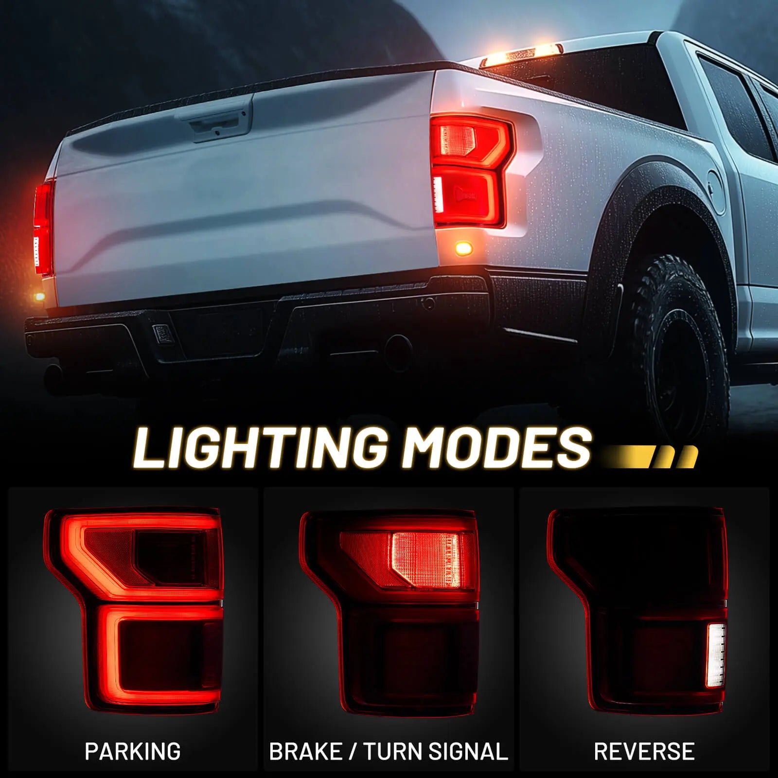 Fit For Ford F150 2018-2020 LED Tail Light with Blind Spot Left Driver/Right Passenger Side Taillight Rear Brake Lamp Signal Assembly (Module NOT Included) | Hawkglow