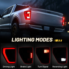 Fit For 2021-2023 Ford F150 LED Tail Light Assembly w/Blind Spot, Left Driver Side/Right Passenger Side Taillight Rear Brake Lamp (Module NOT Included) | Hawkglow