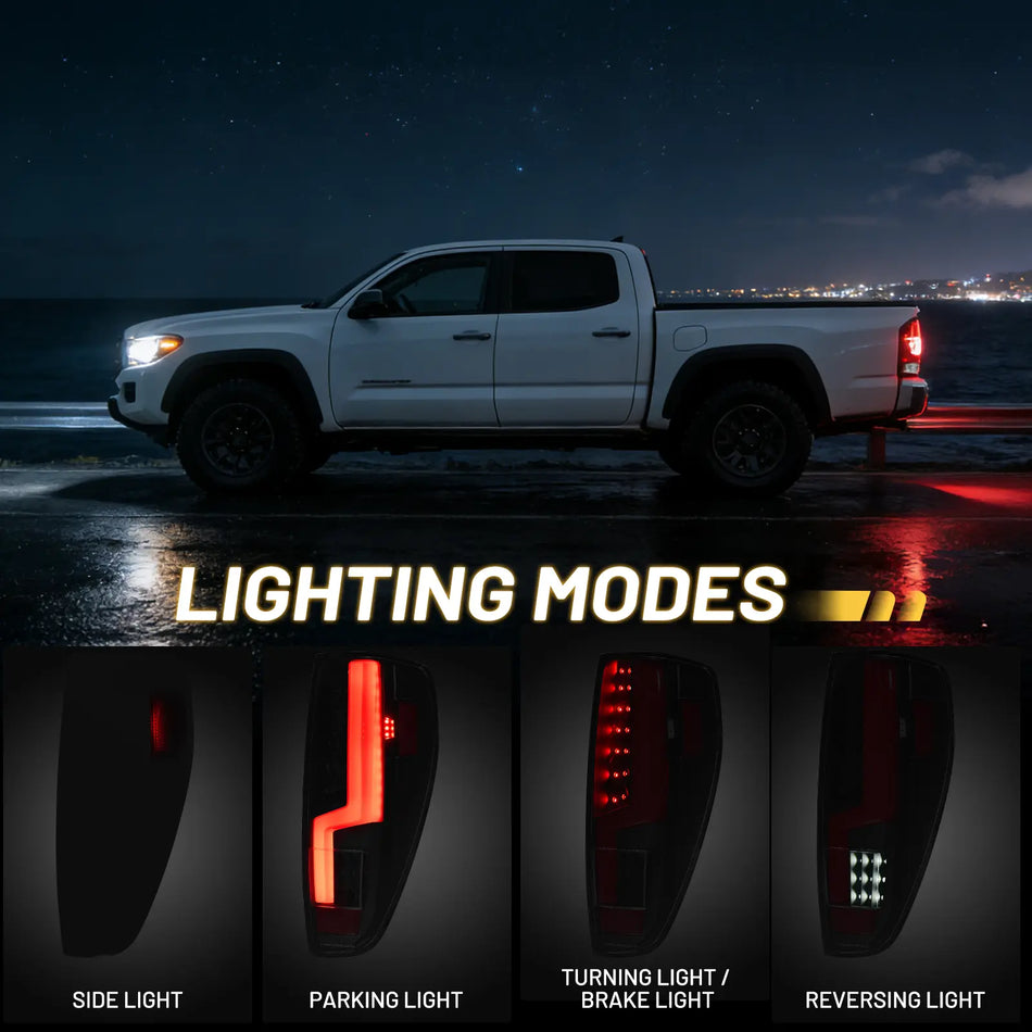 For 2004-2012 Chevy Colorado Smoked LED Tail Light Assembly Pair