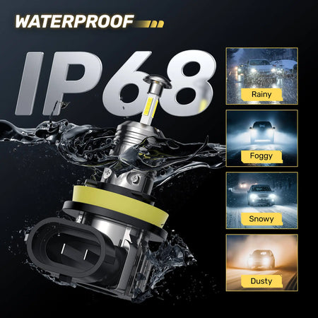 T6F h11 h8 h9 led headlight bulbs - Built to withstand all kinds of weather