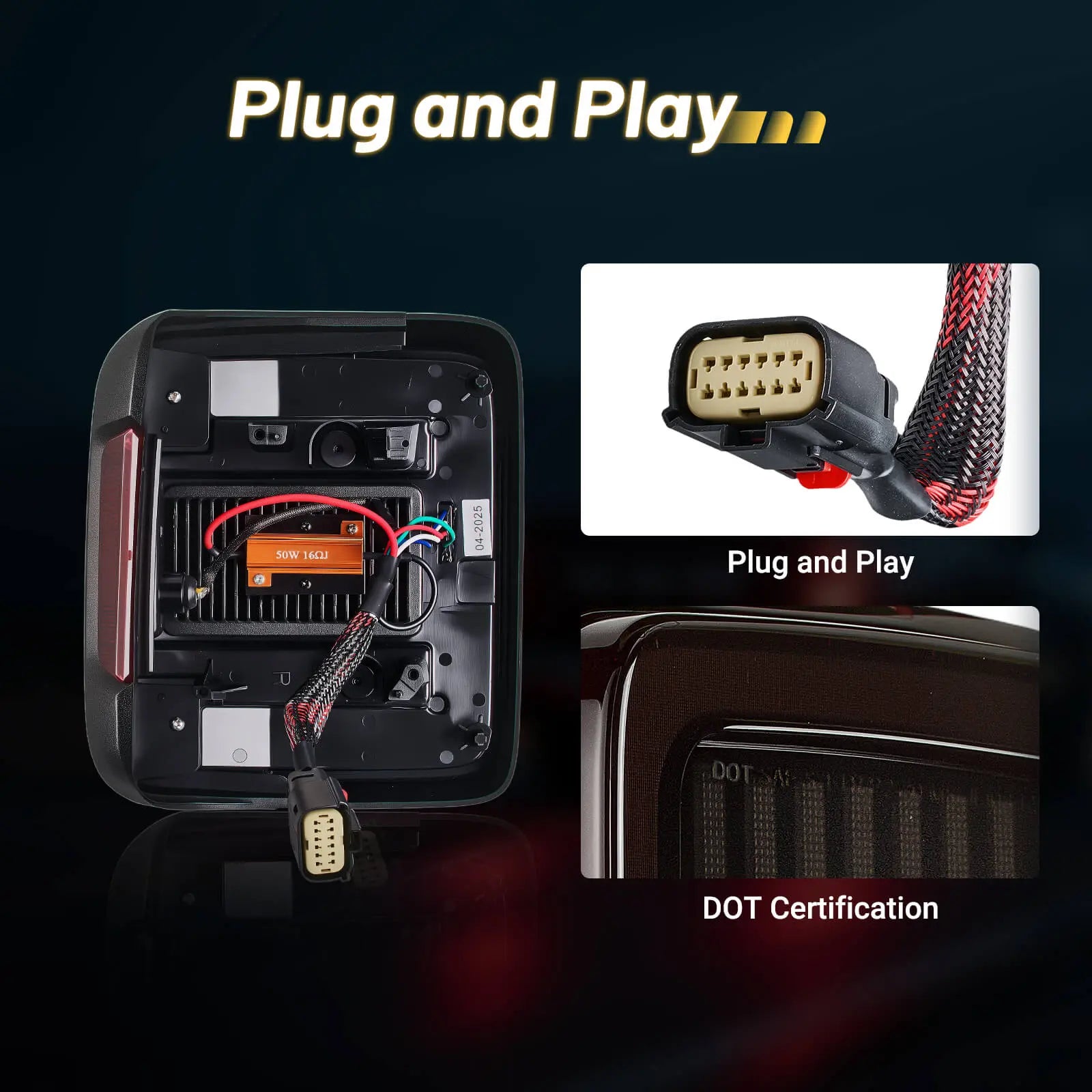 Plug and play LED tail lights for Jeep Wrangler JL