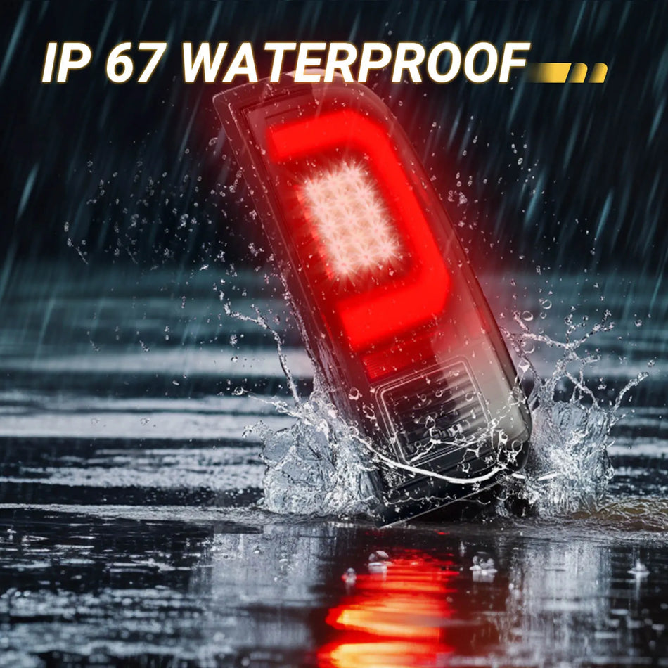 For 2008-2016 Ford F250/F350/F450 Super Duty Black LED Tail Lights Assembly Pair