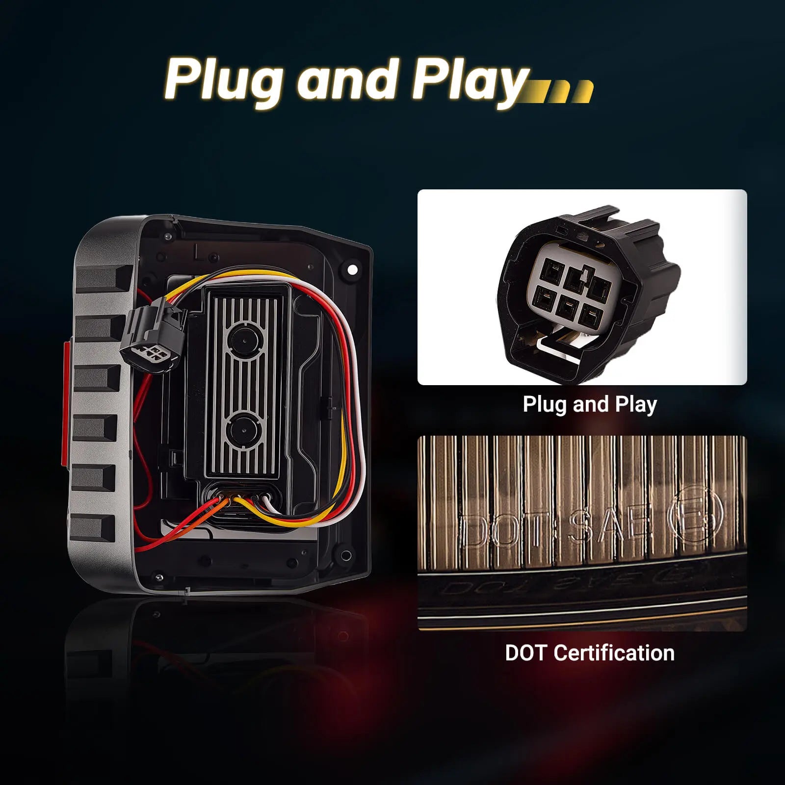 Plug and Play and DOT Certified jeep wrangler jk led tail lights