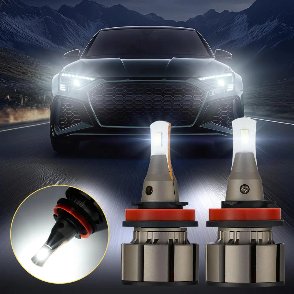 H11 H8 H9 LED Headlight Bulbs 60W 6500K 18000LM White 2Pcs | Economic Series