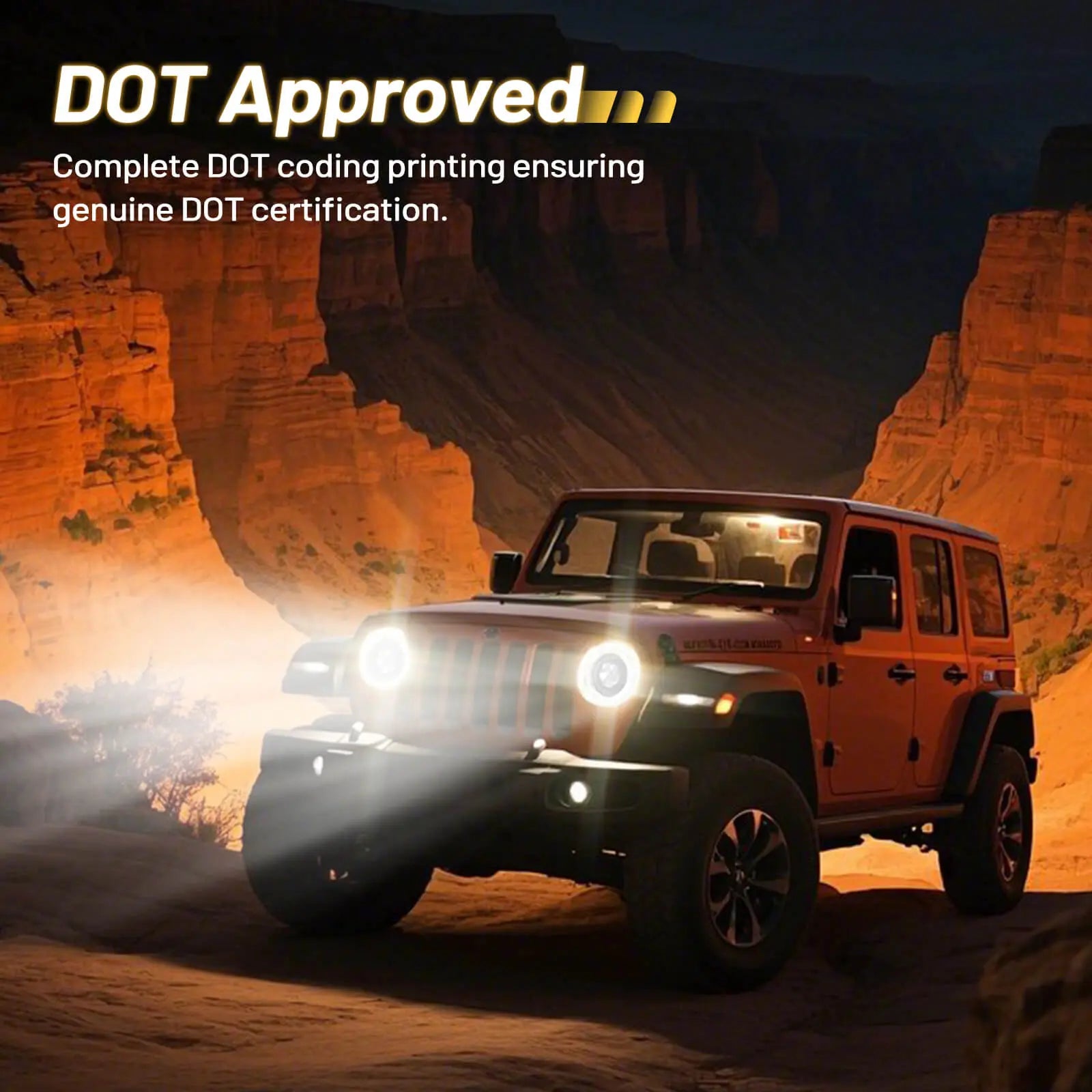 Hawkglow New 1000% Bright Anti-glare 7 Inch Led Headlights Round Compatible with Jeep Wrangler JK JKU TJ LJ Chevy Ford GMC etc w/Starry DRL Start-up Gradient Halo Turn Signal H6024 DOT Hi/Lo Sealed Beam