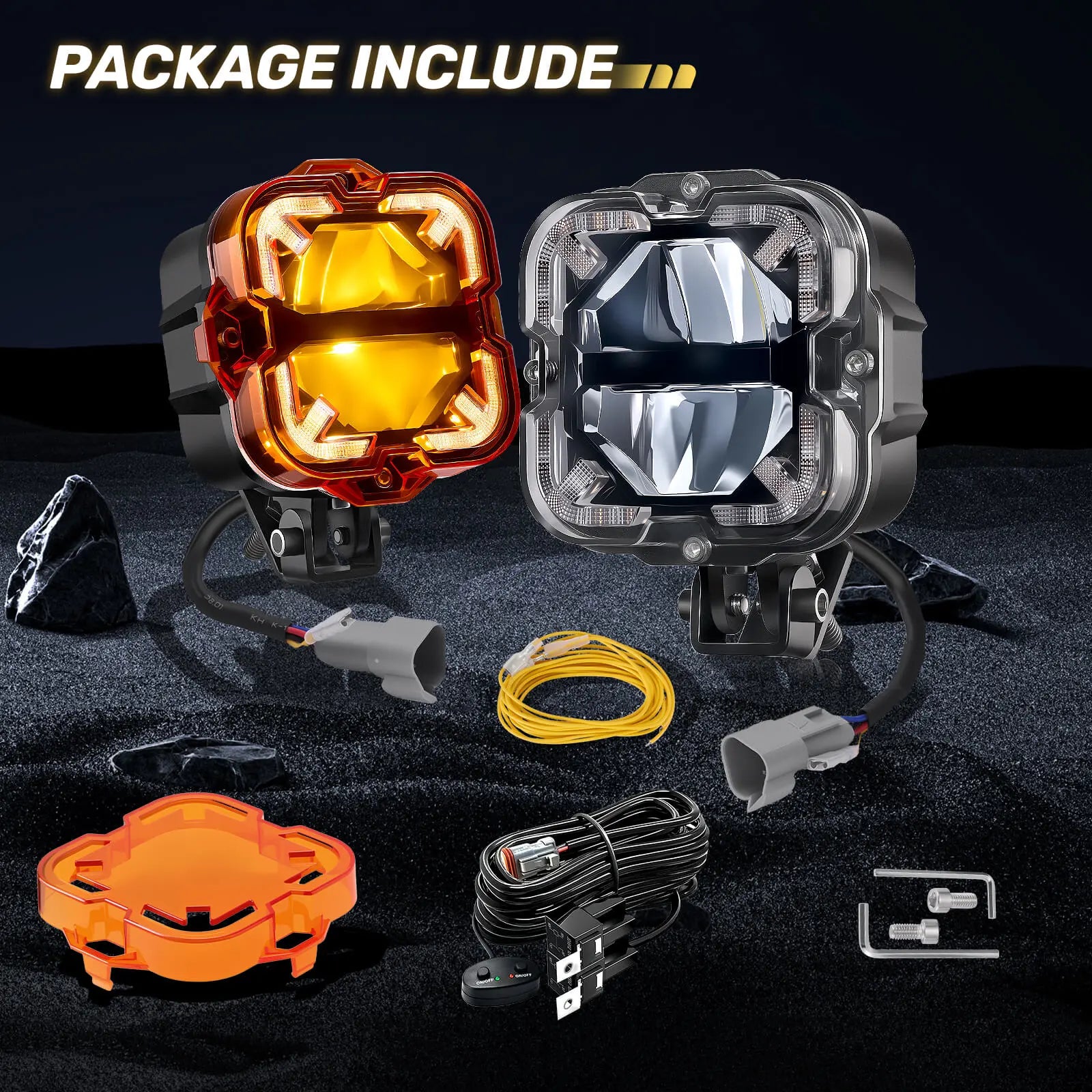Hawkglow LED pod light package include