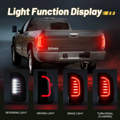 LED Tail Lights Black Smoke For 2007-2013 Chevy Silverado 1500 2500 HD 3500 HD | Hawkglow