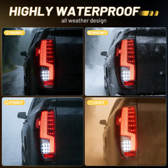 Fit For Chevrolet 2004-2012 Colorado LED Tail Lights Assembly, Translucent Black and Red Shell Tail Lights Truck Rear Lamp Black 1 Pair | Hawkglow