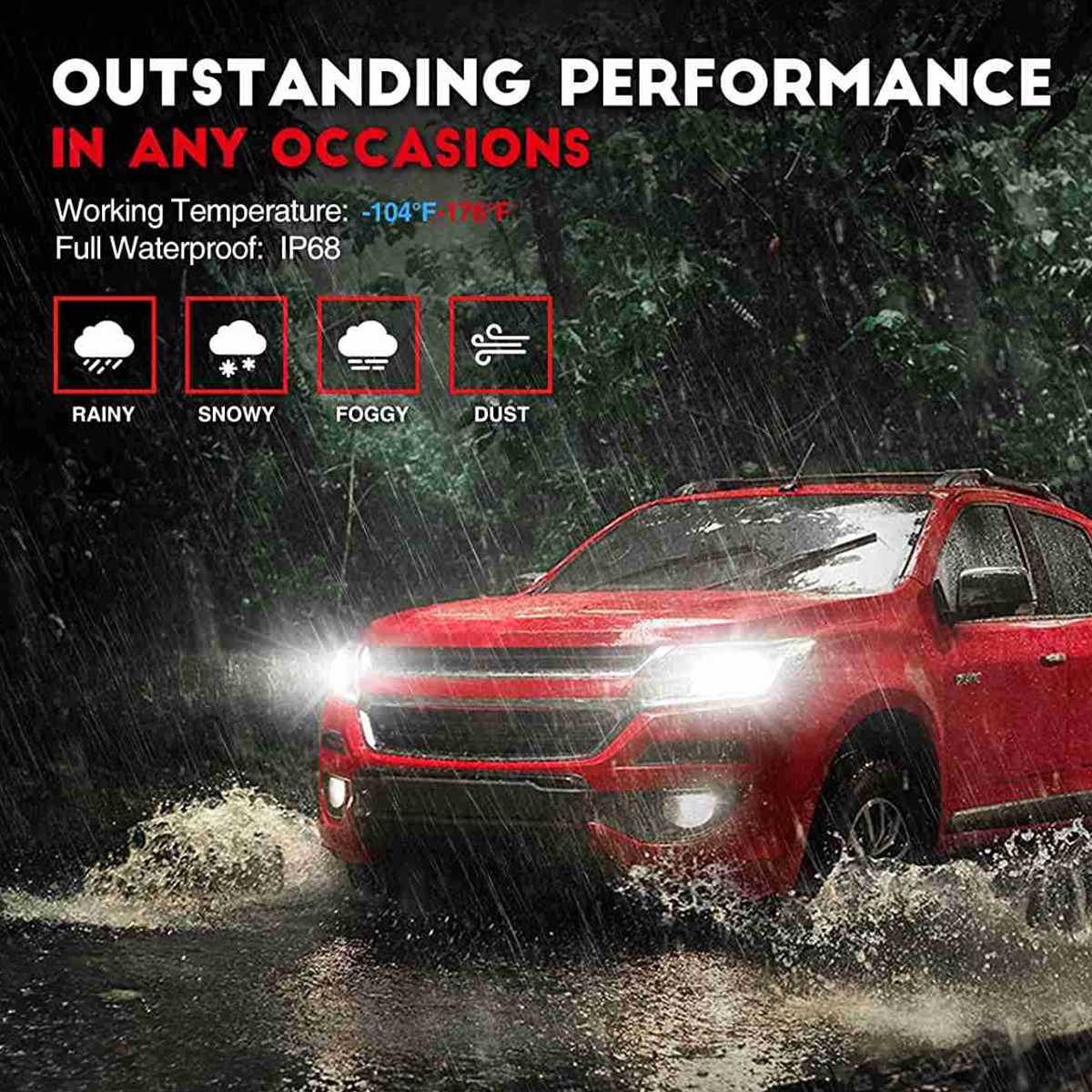 9005 HB3 LED Headlight Bulbs 60W 30000LM 6000K | 2 Bulbs Flashark