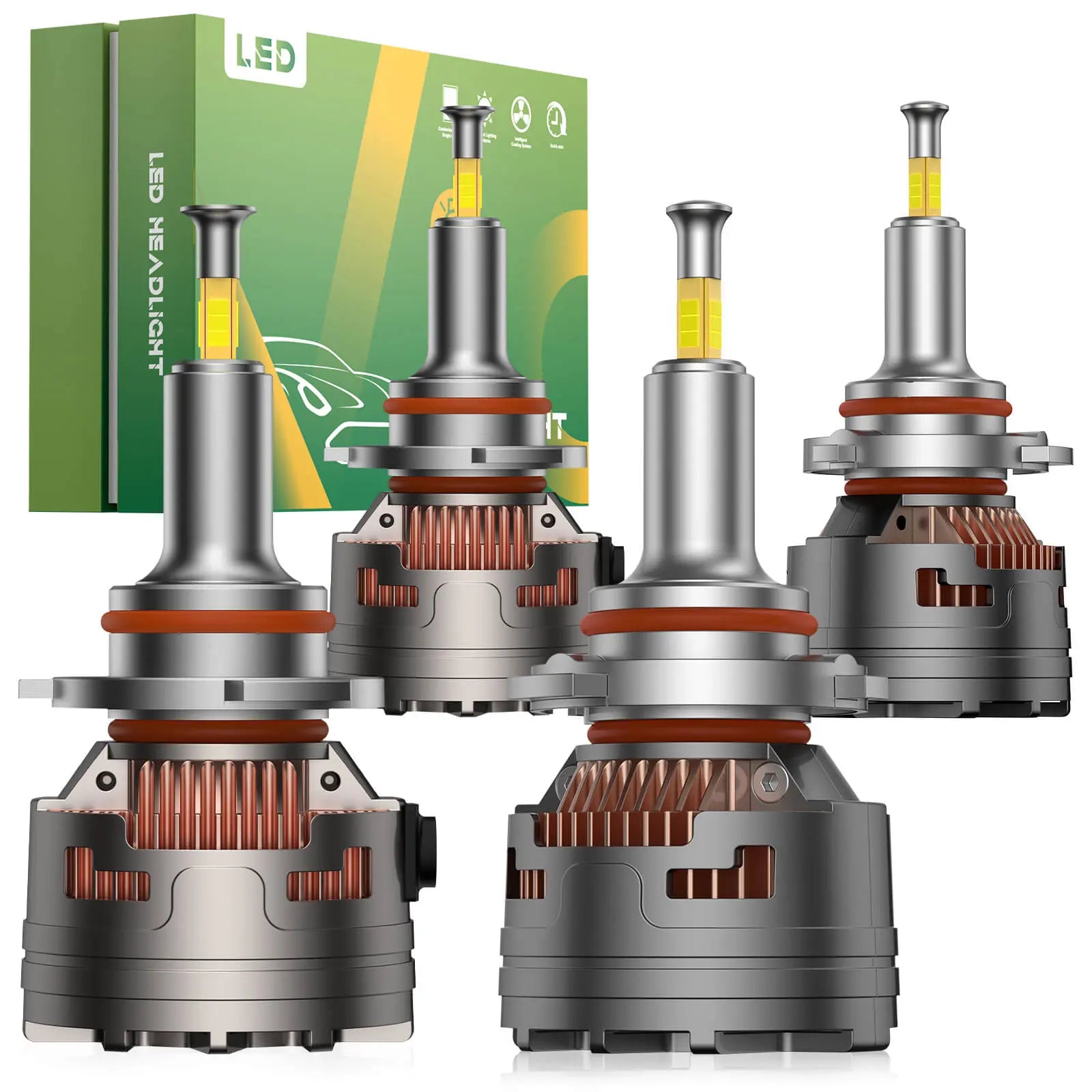 V7 Brightest 150W 360° Full IIlumination 9005/HB3 9006/HB4 6500K White 45000LM IP68 LED Headlight Bulbs 2 Pcs | Hawkglow