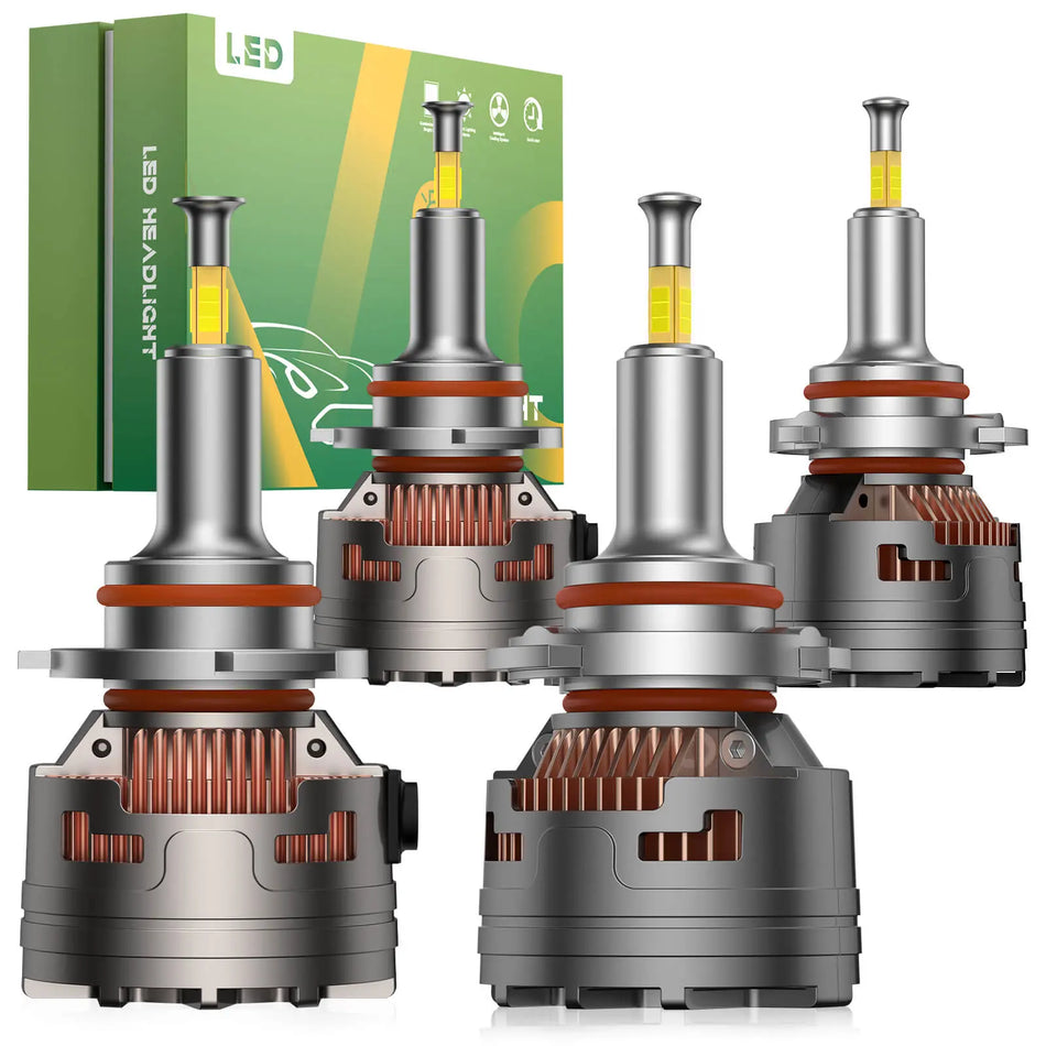 V7 Brightest 9005/HB3 9006/HB4 LED Headlight Bulbs 150W 360° Full Illumination 2 Pairs