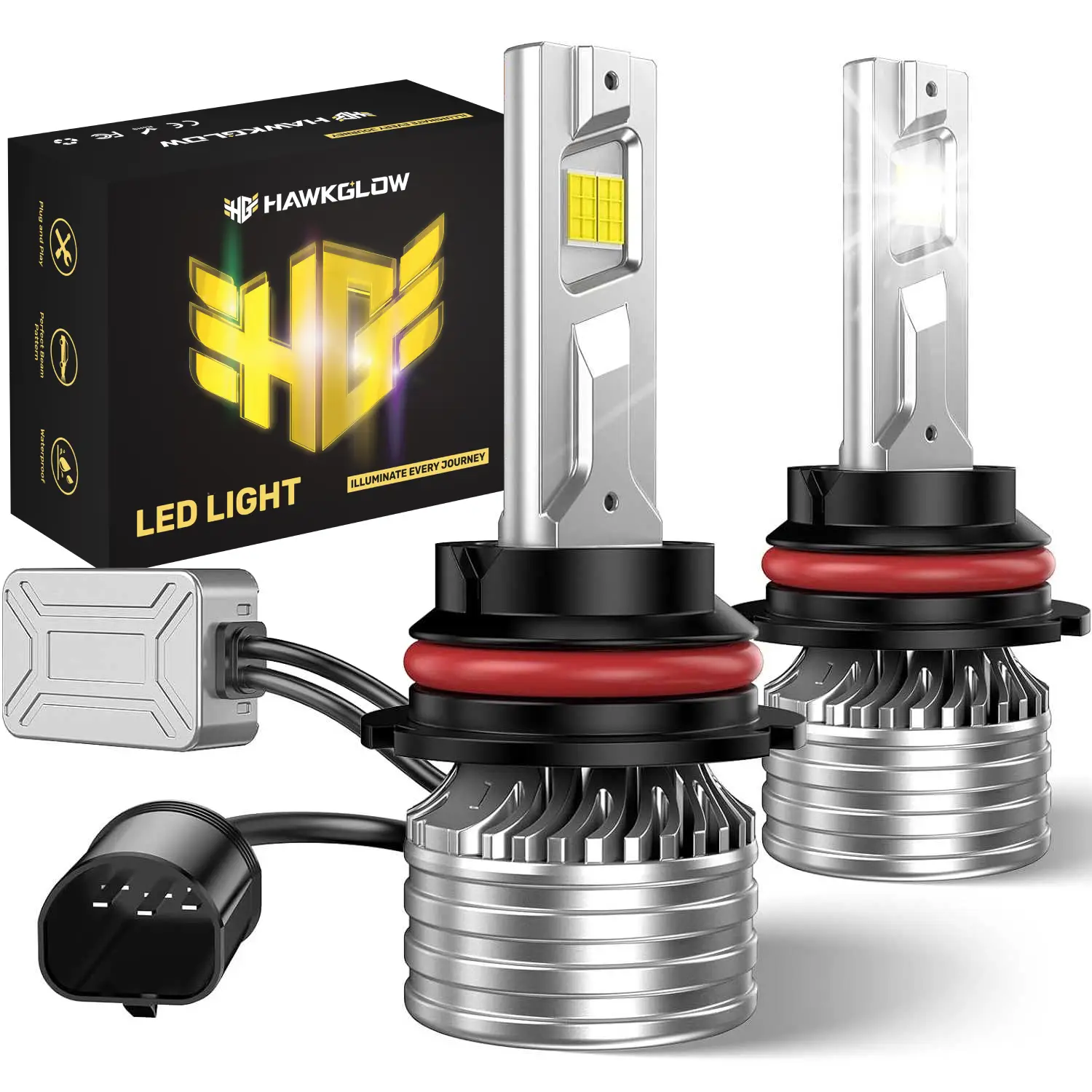 Brightest 110W LED Headlights - 28000LM, 6500K Bright White, IP67, Long-Lasting & CANBus Ready | Hawkglow