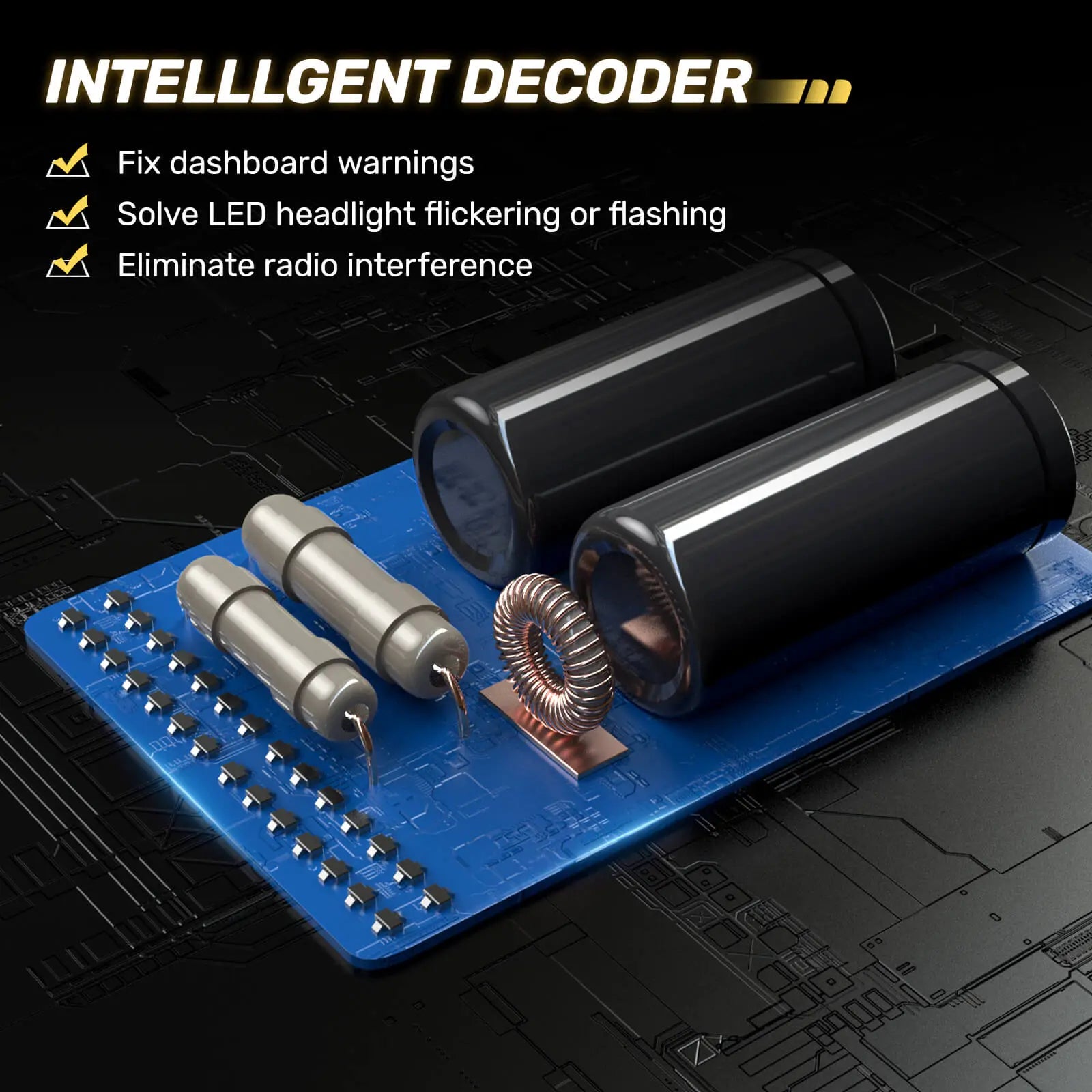 Xotic Tech Canbus LED Decoders – Anti-Flicker Resistors For H8 H9 H11 Headlights – 2 Pack