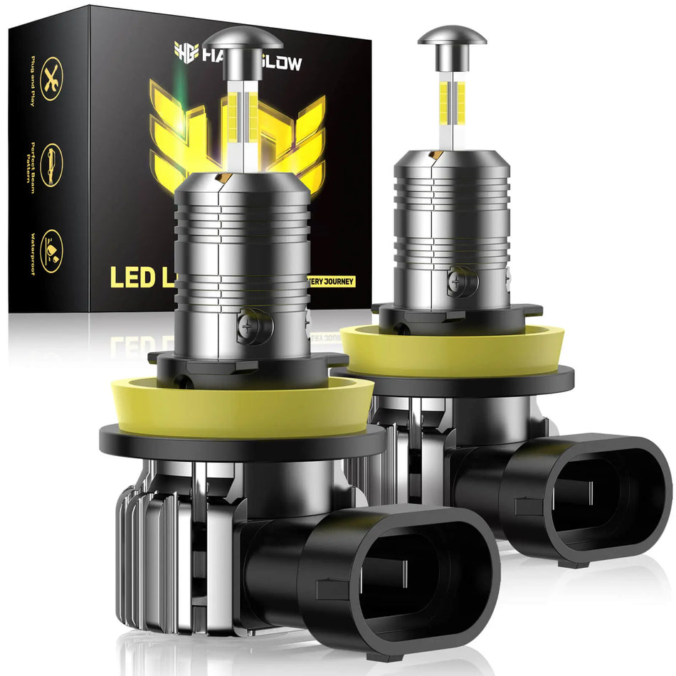 360° Full IIlumination T6F H11/H8/H9 60W 6500K White 20000LM IP68 LED Headlight Bulbs 2 Pcs | Hawkglow