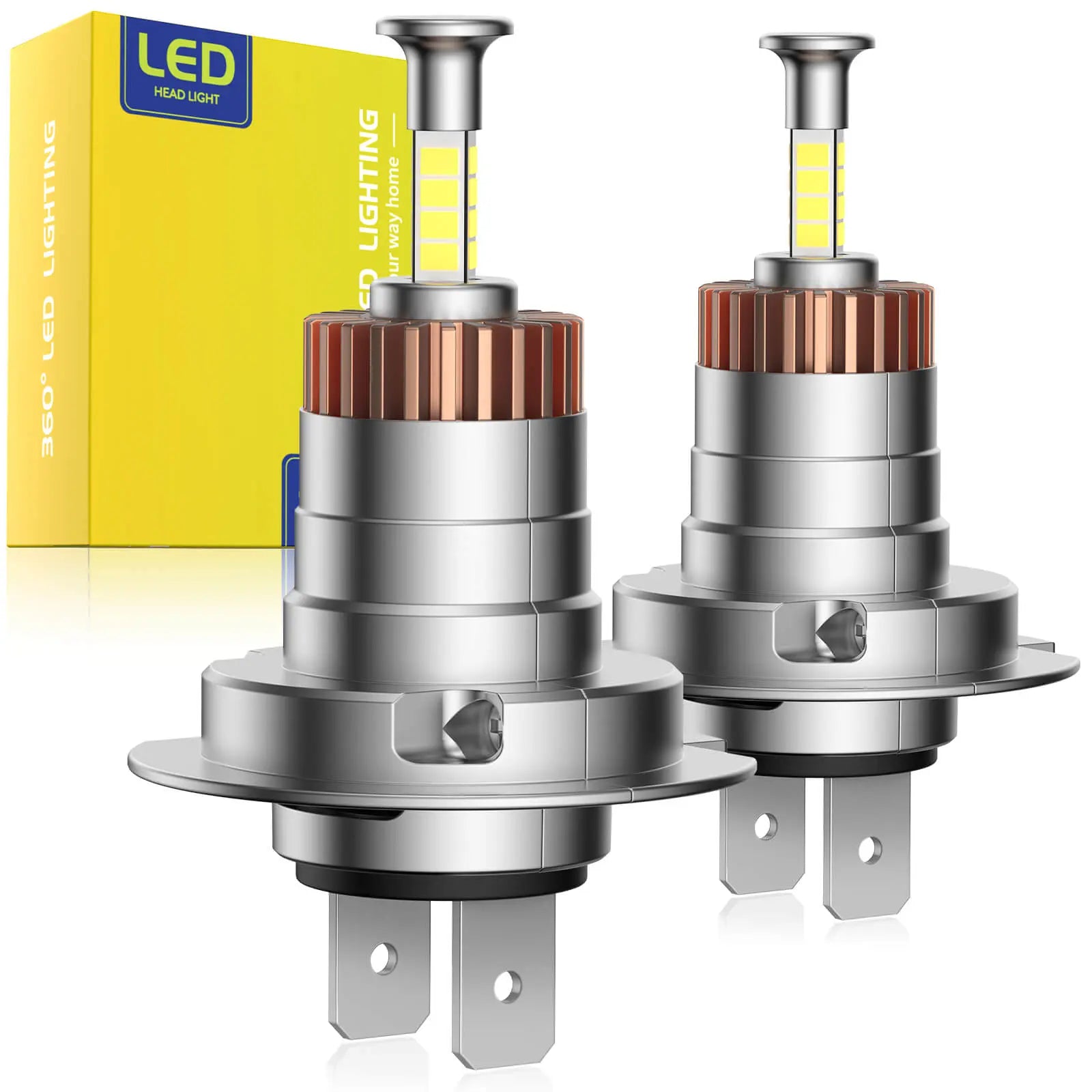 360° Full IIlumination T6F 9005/HB3 9006/HB4 60W 6500K White 20000LM IP68 LED Headlight Bulbs 2 Pcs | Hawkglow