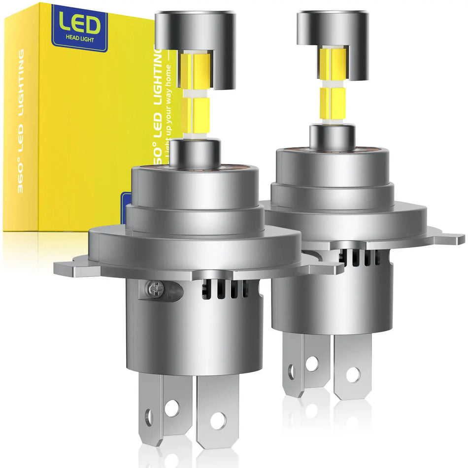 360° Full IIlumination T6F H4/9003/HB2 80W 6500K White 30000LM IP68 LED Headlight Bulbs 2 Pcs | Hawkglow