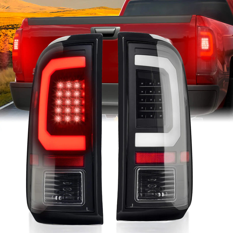 For 2008-2016 Ford F250/F350/F450 Super Duty Black LED Tail Lights Assembly Pair
