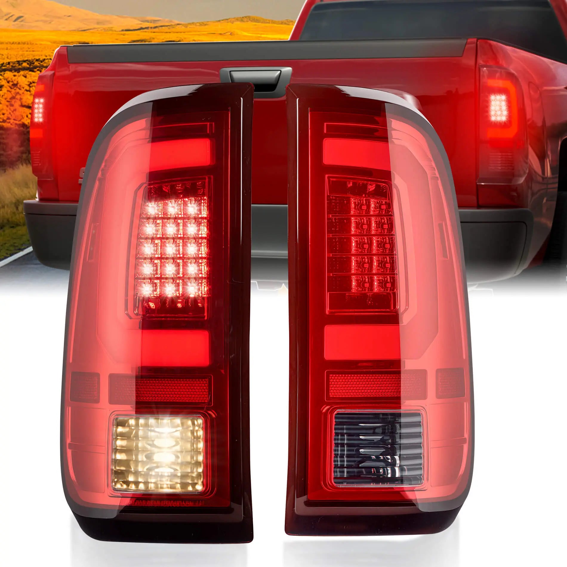 Fit 2008 - 2016 Ford F250 F350 F450 SD Super Duty Shape LED Red Tail Light | Hawkglow