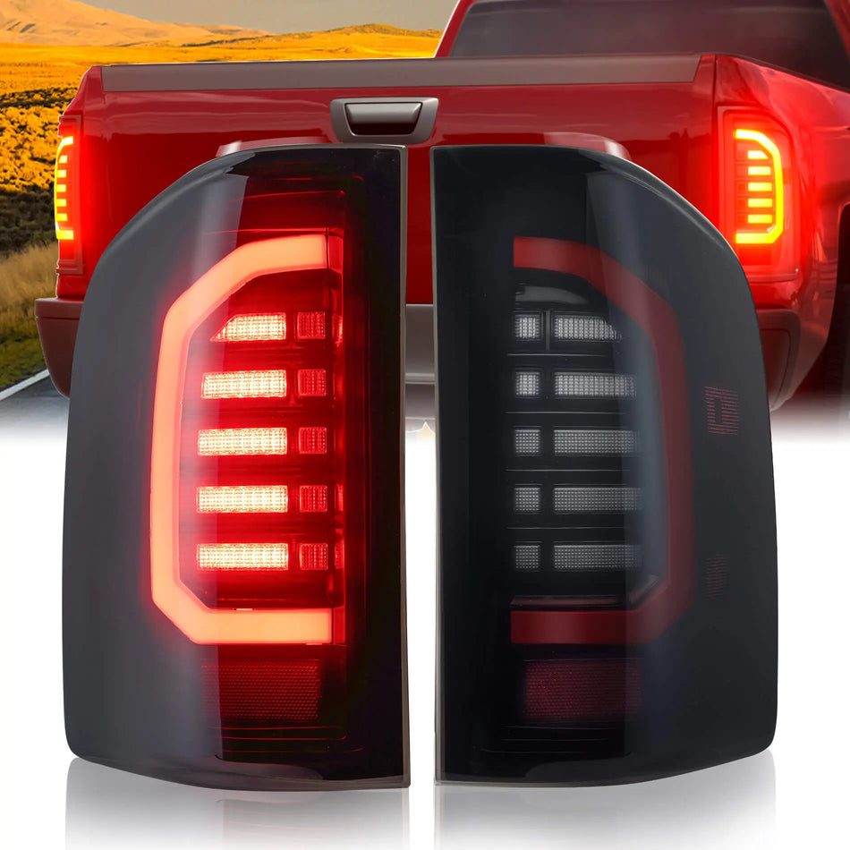 For 2007-2013 Chevy Silverado Smoked LED Tail Lights Assembly Pair