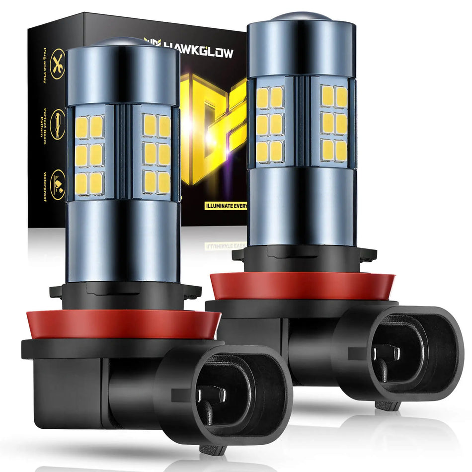 H11/H8/H9 LED Fog Light Bulbs 6000K 4000LM White 2Pcs  | Best Foglights Series