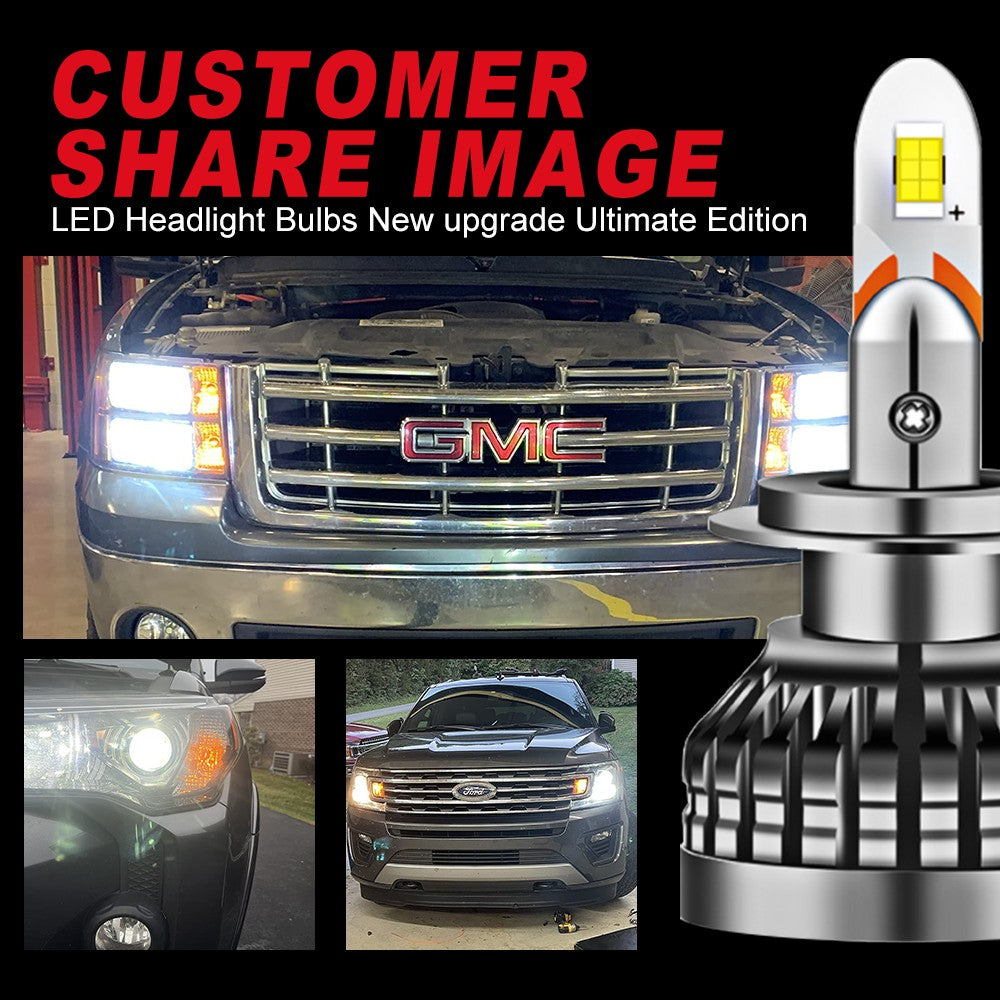 FLASHARK 9005/HB3 H4 H7 H11 H13 LED Headlight Bulbs , 80W£¬6000K  White, 6400 LM Per Set, Super Bright and Penetration,Plug and Play, Halogen Replacement DRL Bulbs 2 Packs Flashark