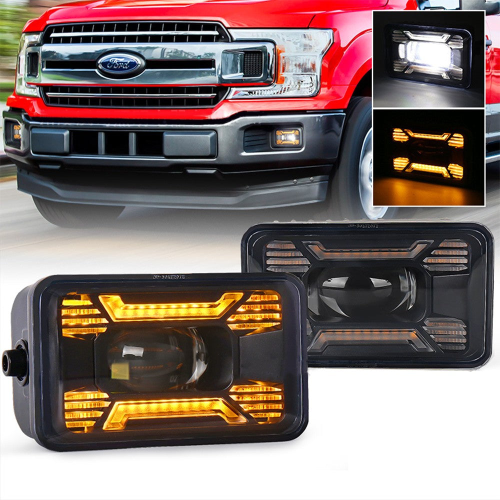 FLASHARK Ford F150 SVT Raptor 2015-2016 Dual Color Waterproof Fog Light, LED Anti Fog Lamp Before Refitting, White To Yellow, Vehicle External Parts, 1 Pair Flashark